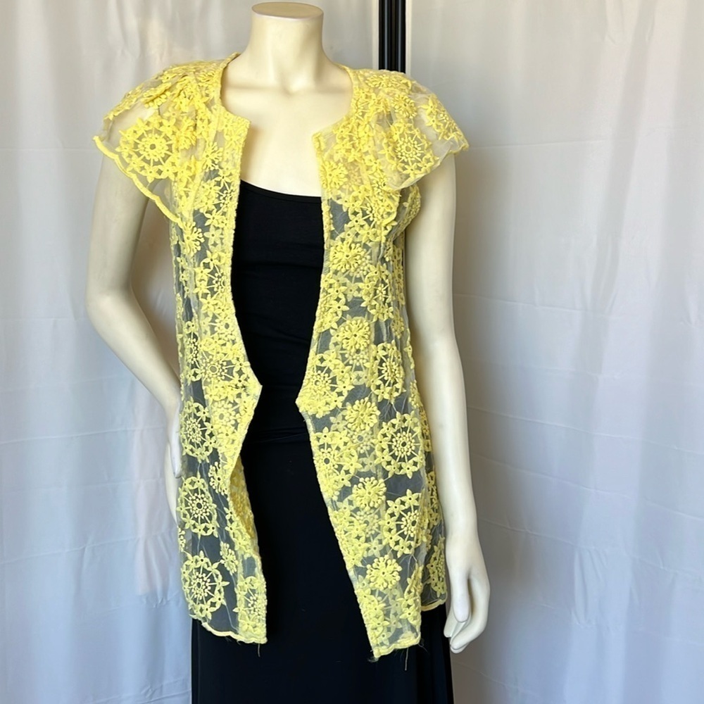 NWT Artistic Taste Embroidered Tulle Top